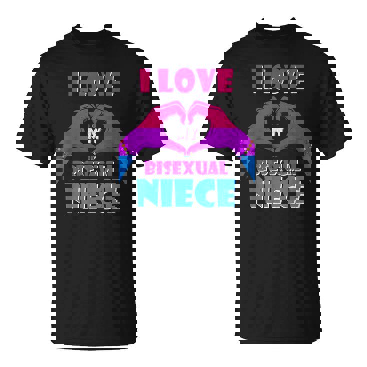 Bisexual Pride Flag Rainbow Bi Flag I Love My Bisexual Niece T-Shirt