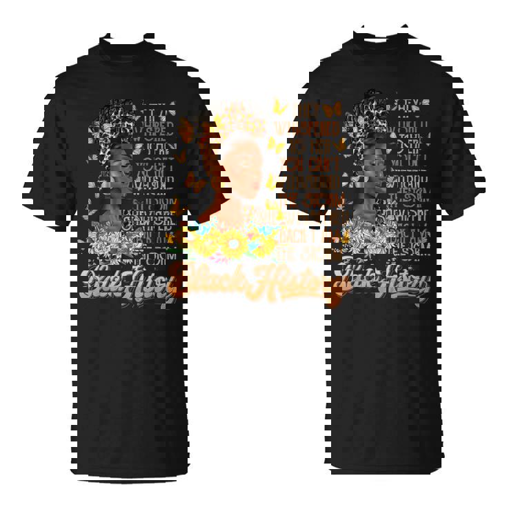 Black History Month African Pride Sunflower Black Women T-Shirt