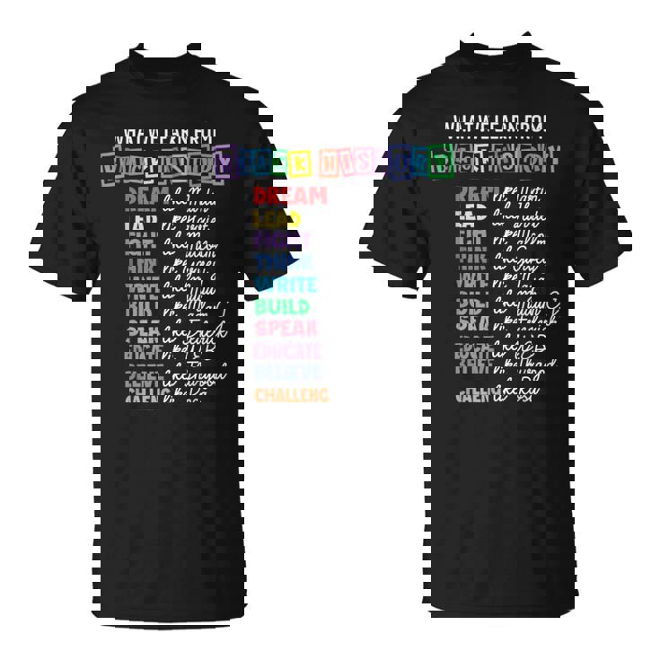 Black History Month What We Learn From Black History T-Shirt