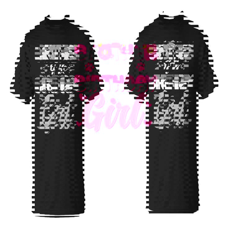 Brother Of The Birthday Girl Kitty Family Party Decorations T-Shirt
