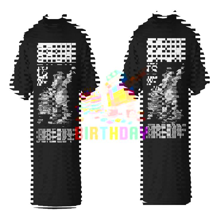 Bruh Its My Birthday Master Builder Dabbing Blocks Bricks T-Shirt