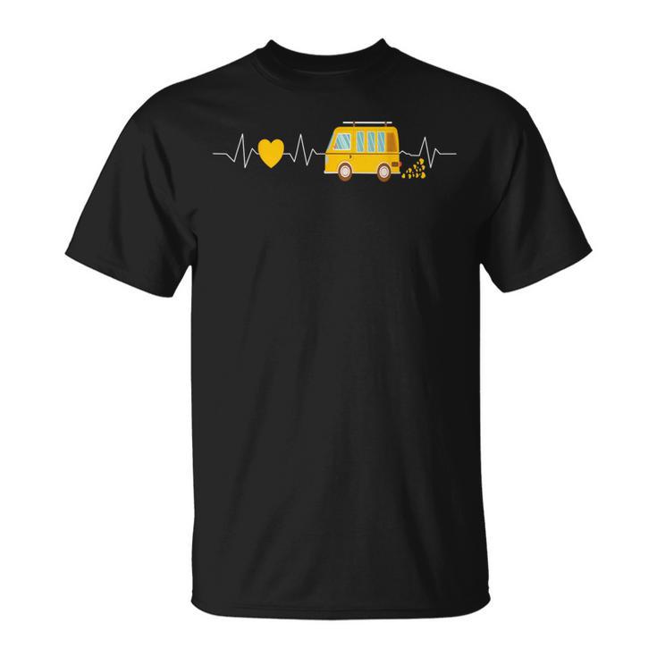 Campingan Boxenwagen Heartbeat Ecg Camper T-Shirt