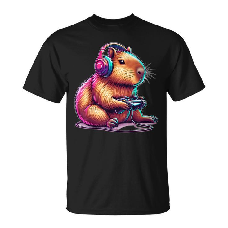 Capybara Gamer ideo Games Lovers T-Shirt