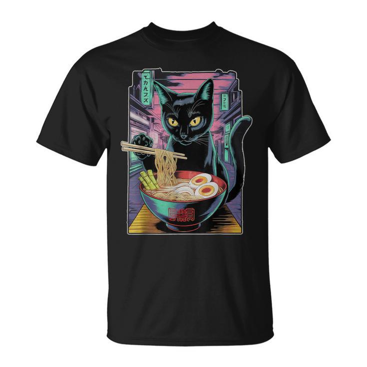 Cat Ramen Anime Manga Kawaii Otaku Fashion Cat Streetwear T-Shirt