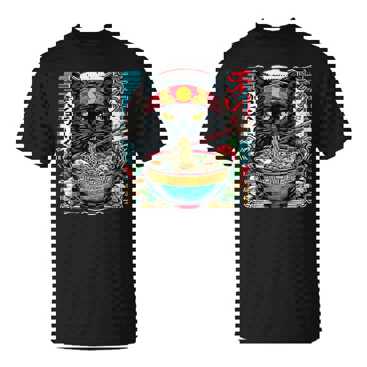 Cats Ramen Noodle Japanese Anime Kawaii Cat T-Shirt