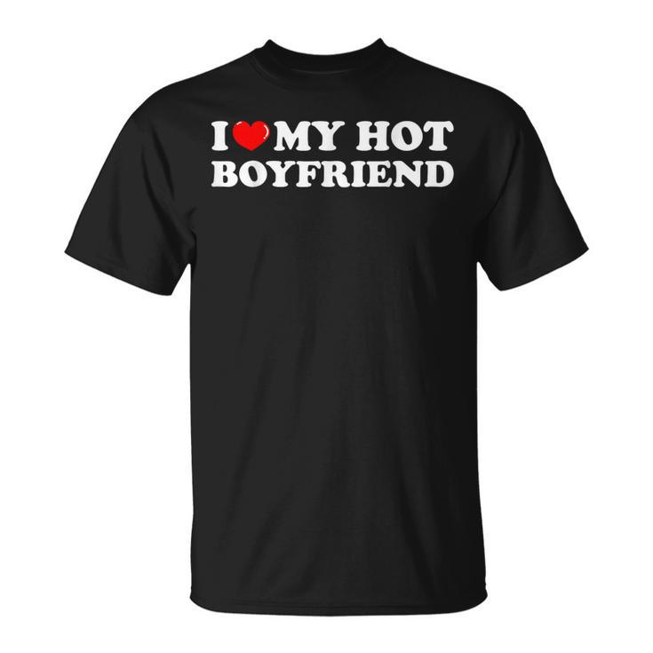 Chemise I Love My Hot Boyfriend I Heart My Hot Boyfriend T-Shirt