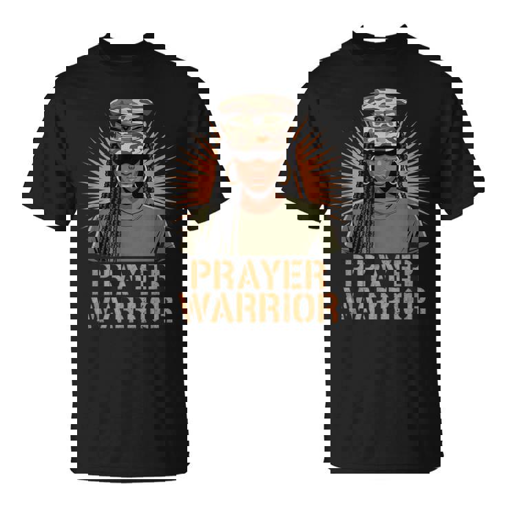 Christian Camo Girl Hat Jesus God Black Prayer Warrior T-Shirt
