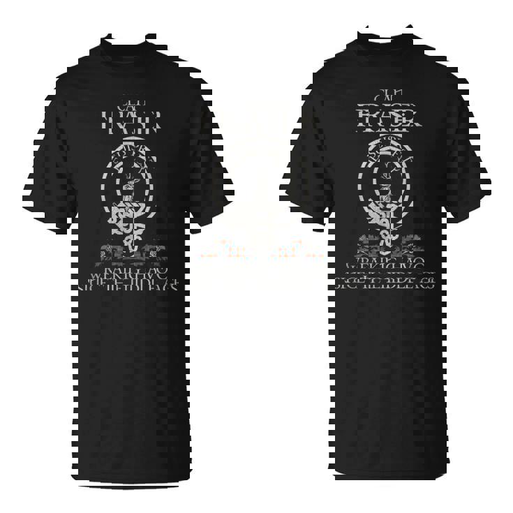 Clan Fraser Of Lovat Tartan Crest Thistle Vintage T-Shirt