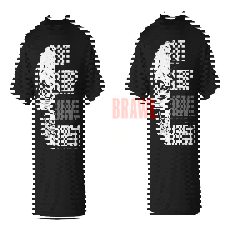 Comer Dormir Brawl Repetir Divertidoideo Gamer Gaming Camiseta unisex