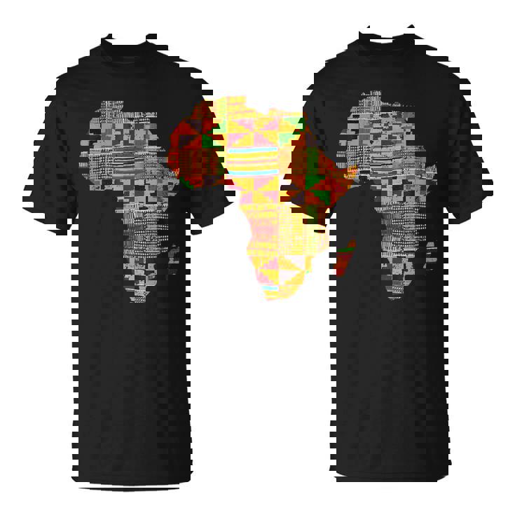 Cool Africa Map Kente Cloth For African Lover T-Shirt
