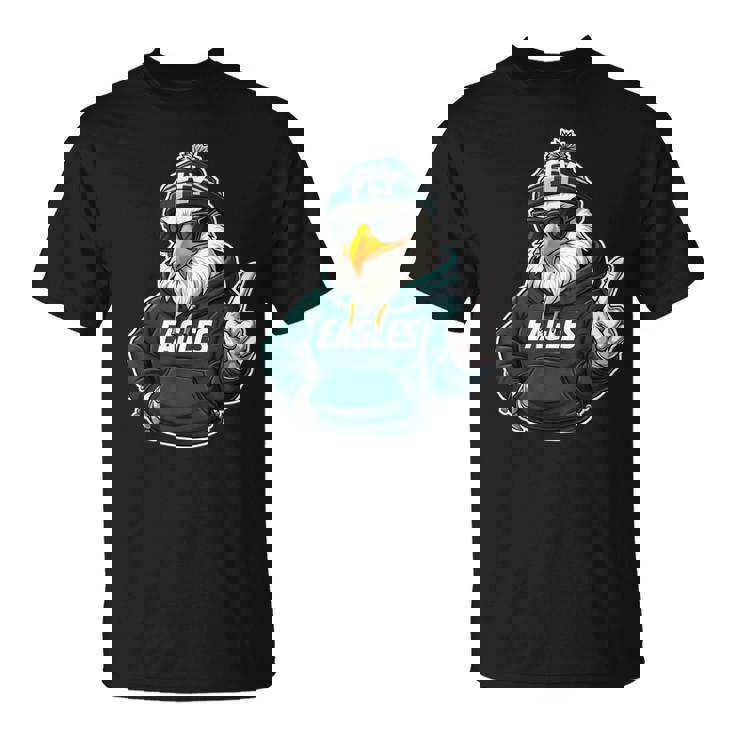 Cool Face Eagles With Sunglasses Graphic Eagles Flying Bird T-Shirt