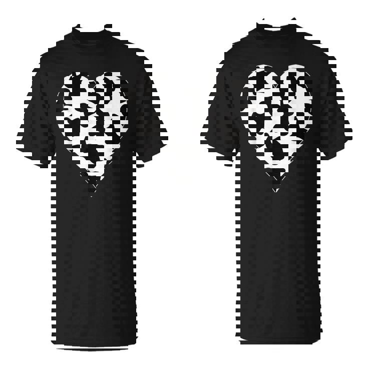Corazón En Patrón Deaca Manchas Deaca Camiseta unisex