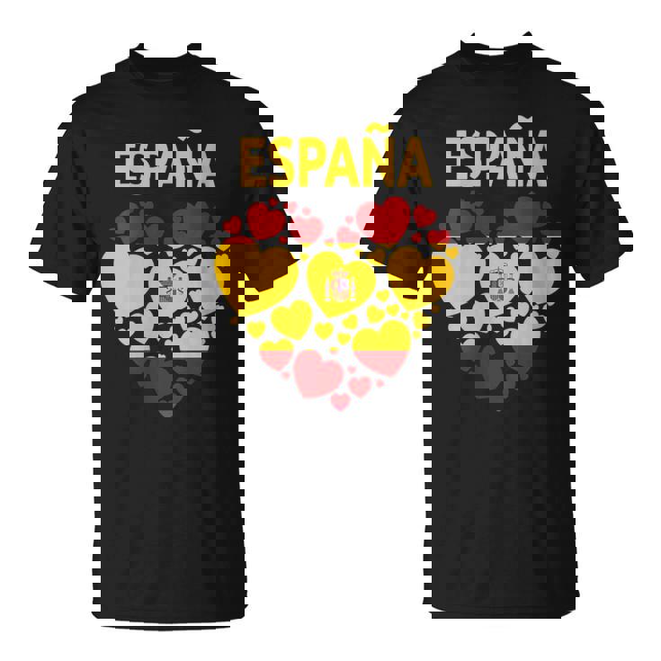 Costume Drapeau Espagnol En Forme De Cœur Pour S Et Enfants T-Shirt