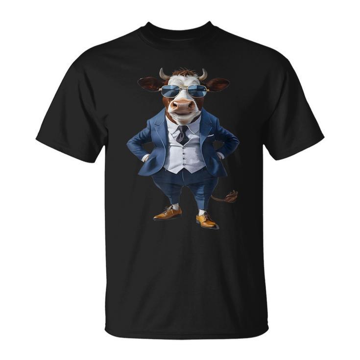 Cow Women's Cow In Suit Cow T-Shirt