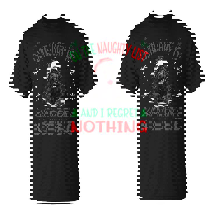 Cute Newfoundland Dog Christmas On The Naughty List And I T-Shirt