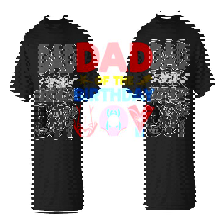 Dad Of The Birthday Boy Matching Spider Family Birthday T-Shirt