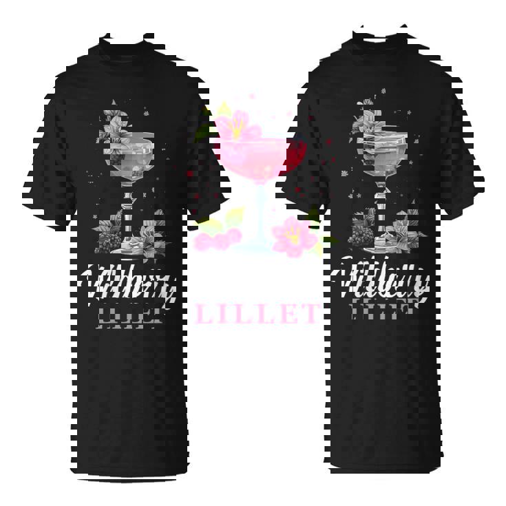 Damen Sommer Cocktail Party Wildberry Lillet Damen Mit-Ausschnitt T-Shirt