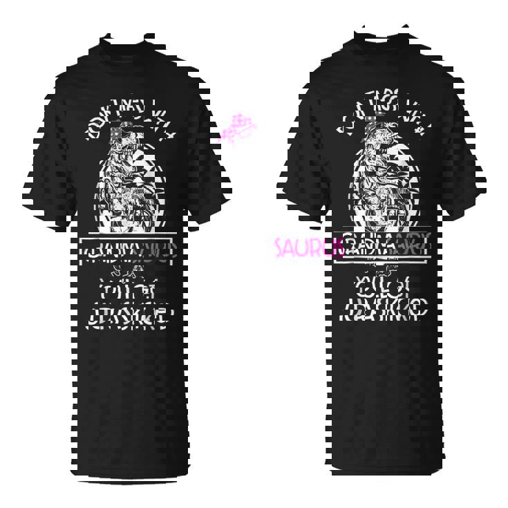 Dinosaur Don't Mess Grandmasaurus Women's Dinosaur Theme Black Small T-Shirt
