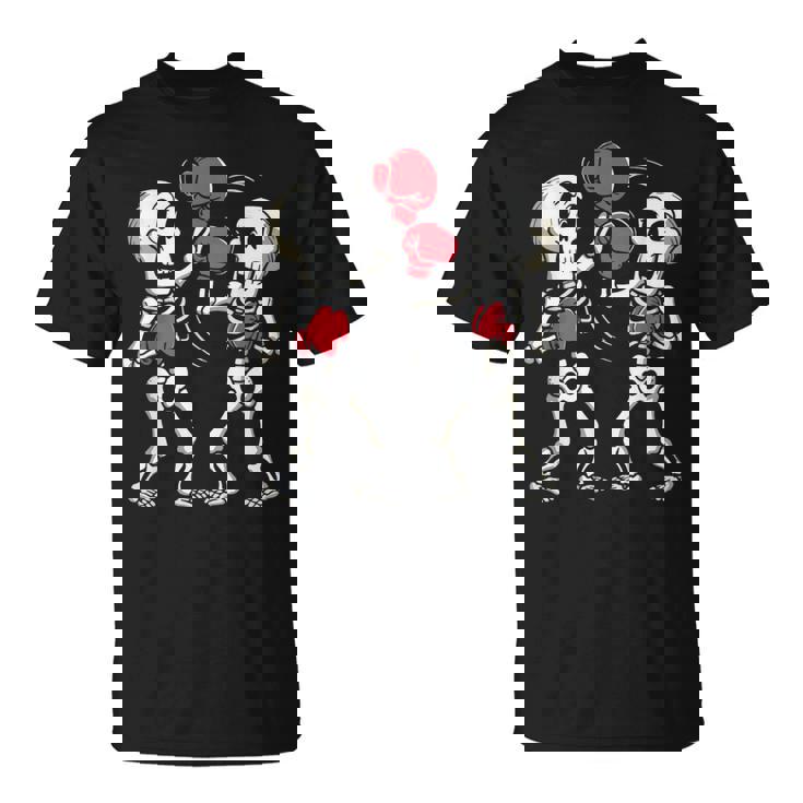 Divertido Boxeador Para Amantes Del Boxeo Kickboxing Esqueleto Camiseta unisex