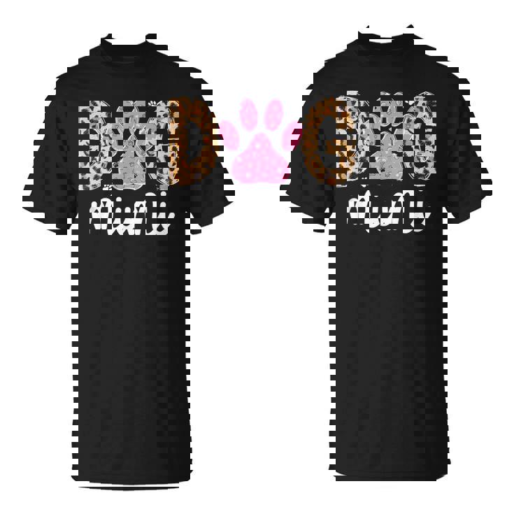 Dog Mimi Dog Lover Mimi Grandma Leopard T-Shirt