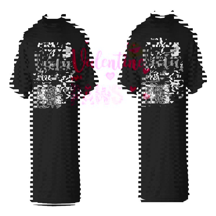 Dog Valentine My Valentine Has Paws Dog Mom Girl T-Shirt