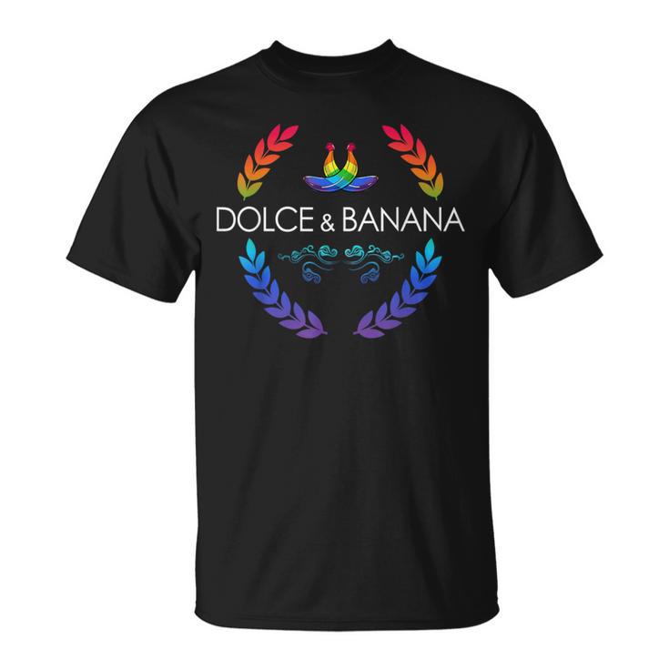 Dolce And Lgbtq Banane Pride Grafik Niedlich Regenbogen T-Shirt