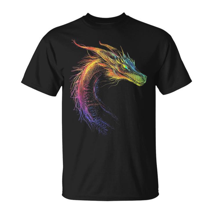 Dragón Dibujo Colorido Animales Obras De Arte Camiseta unisex