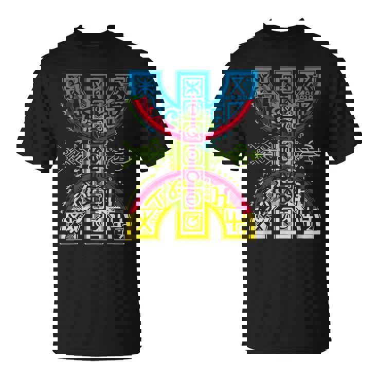 Drapeau Berbère Avec Symbole Amazigh Yaz Proud Tamazight People T-Shirt