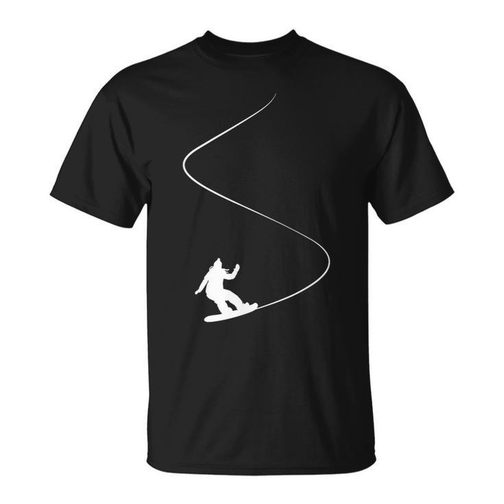 Drawn Simple Snowboard Girl T-Shirt