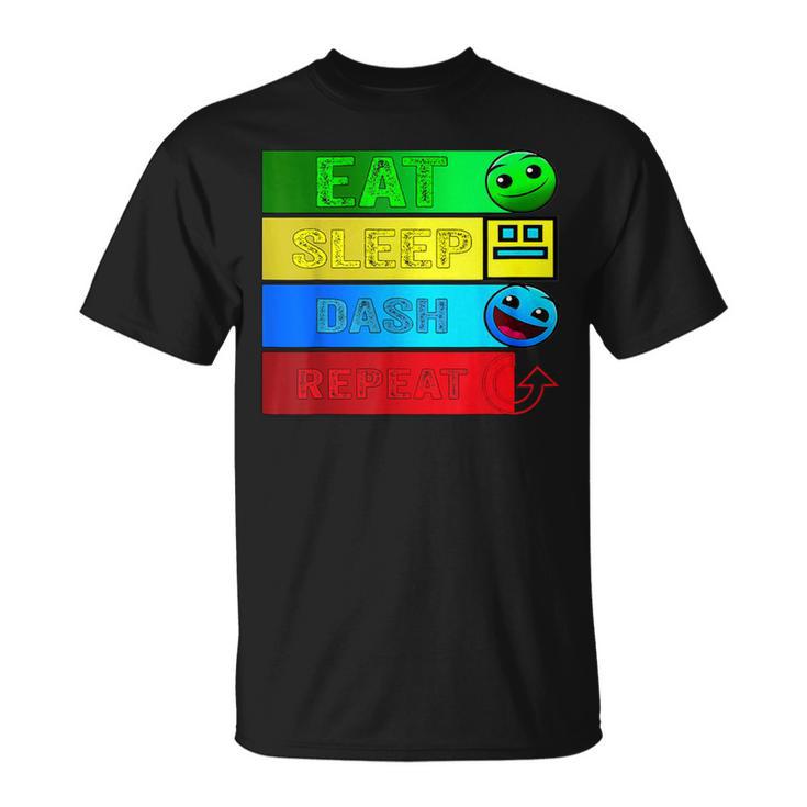 Eat Sleep Dash Repeatideo Game Geometryideo Gamer T-Shirt