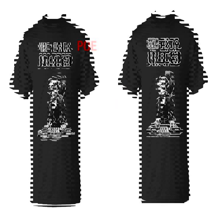 Edgar Allan Poe Dj Humor Literario Poe-Tential Unlocked Sin Mangas Camiseta unisex