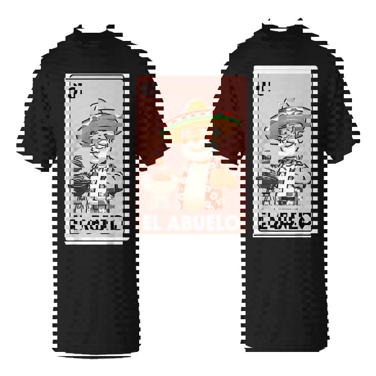 El Abuelo Grilling Grandpa Mexican Bingo Card T-Shirt