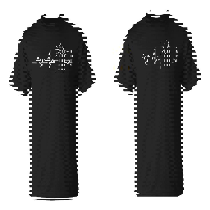 Energía Eólica Del Regalo Del Ingeniero Del Latido Del Corazón Del Parque Eólico Camiseta unisex