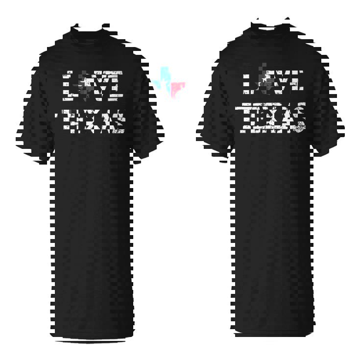 Êtements D'artintage Du Drapeau De L'état Du Texas En Détresse Love Texas T-Shirt