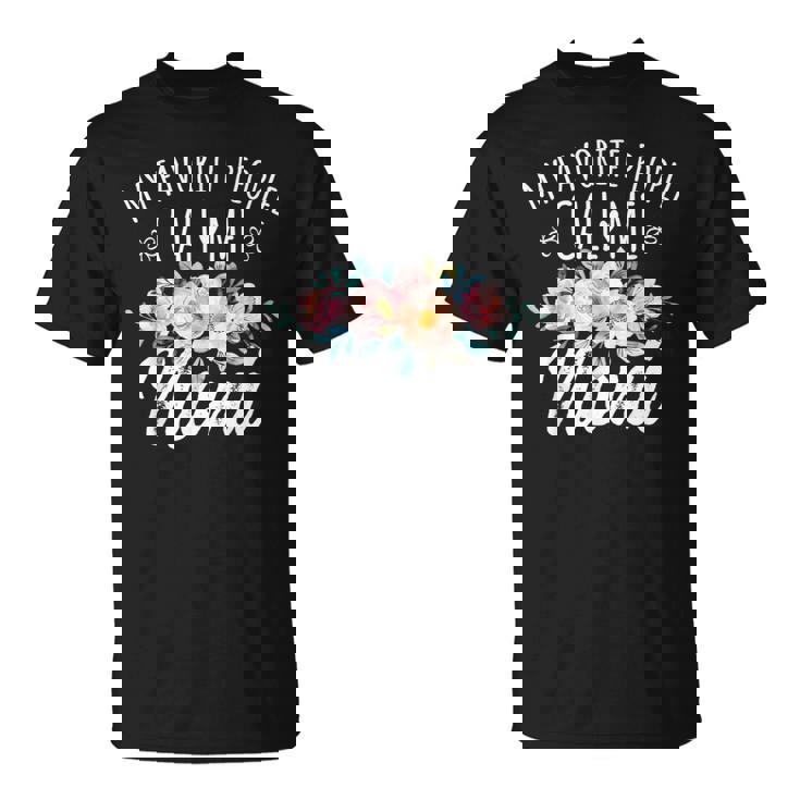 My Favorite People Call Me Noni Floral Birthday Noni Small Black T-Shirt