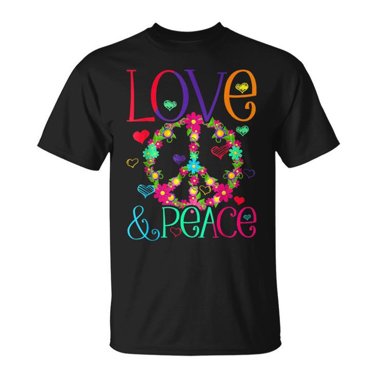 Flower Power Hippie Kostüm Love Peace 60Er 70Er Retro T-Shirt