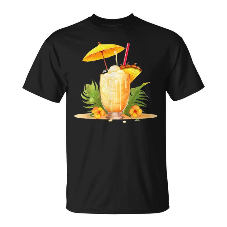 Fresh Pina Colada Fruits And Cocktail For Summer Drinks T-Shirt