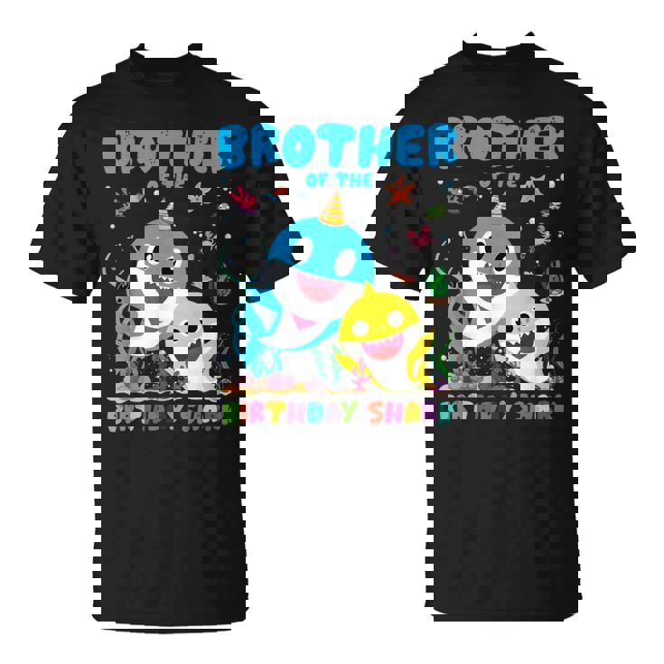 Brother Of The Birthday Family Shark Birthday Boy Girl T-Shirt