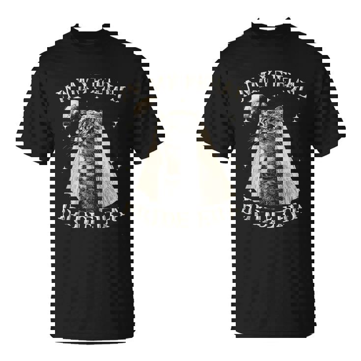 Cat In My Feral Bride Era Engagement Bridal Retro T-Shirt