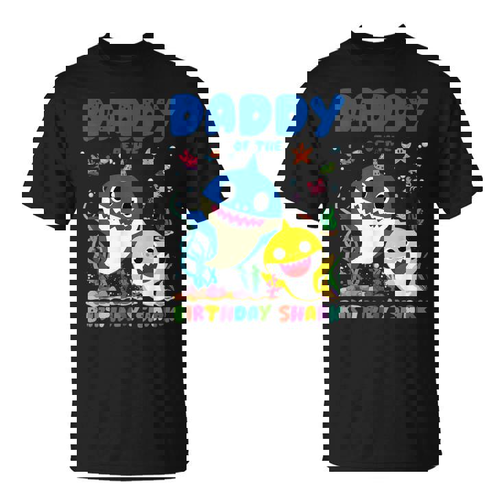 Daddy Of The Birthday Family Shark Birthday Boy Girl T-Shirt