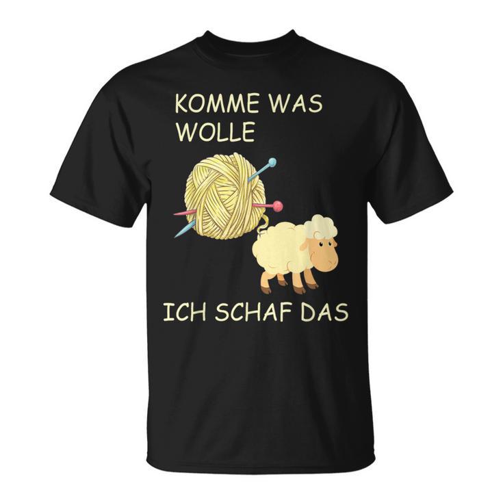 Knitting Saying Comme Was Wolle Ich Sheep Das T-Shirt