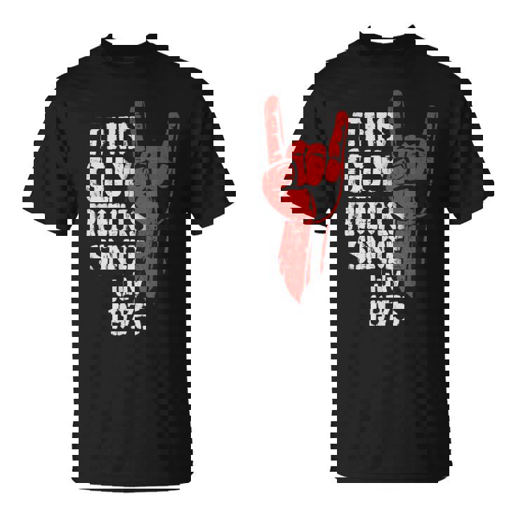 Geburtstag Jubiläum Geschenke By Elevenz Adulto Negro Manga Corta Pequeño Regular 50º Cumpleaños Nacido Julio Rockt Desde 1975 Música Rock N Roll Y Heavy Metal Camiseta unisex
