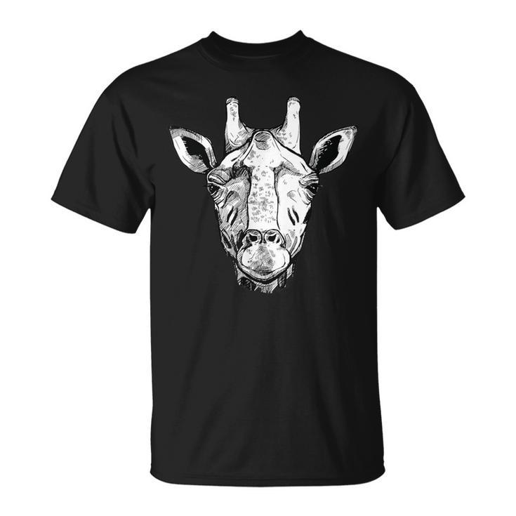 Giraffe Face Tshirt & Giraffe Sketch Animal Art T-Shirt