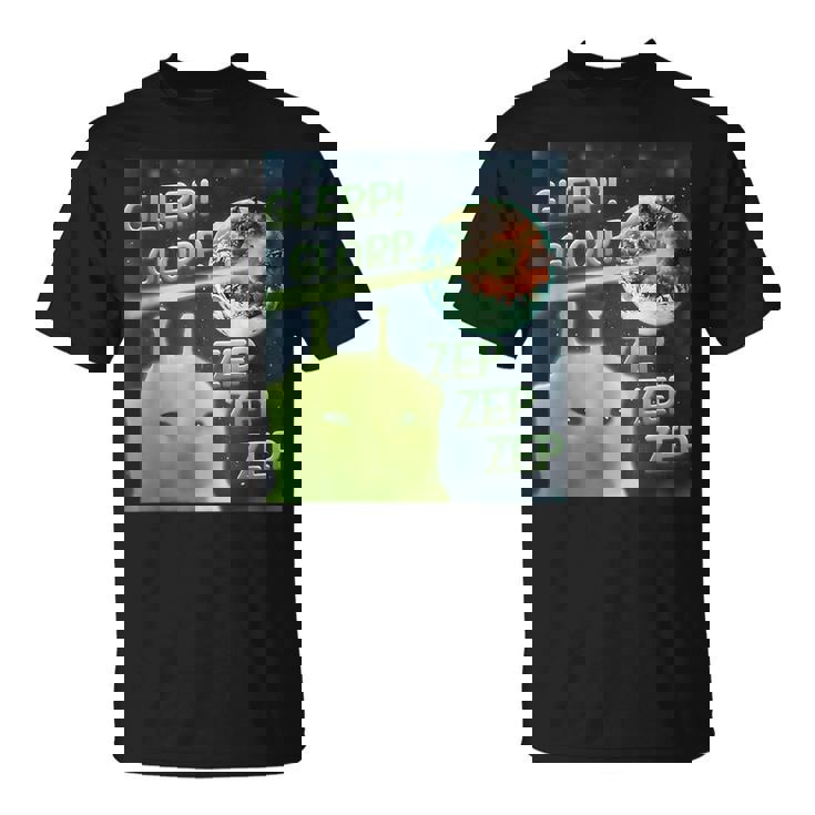 Glerp Glorp Alien Cat Meme Brainrot Costume T-Shirt