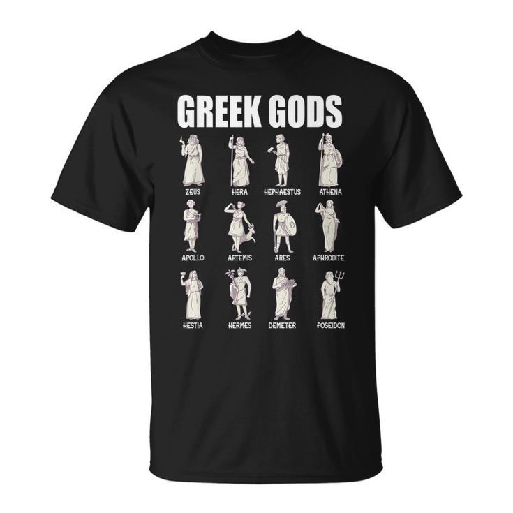 Greek Gods And Goddesses Old Greek Mythology T-Shirt