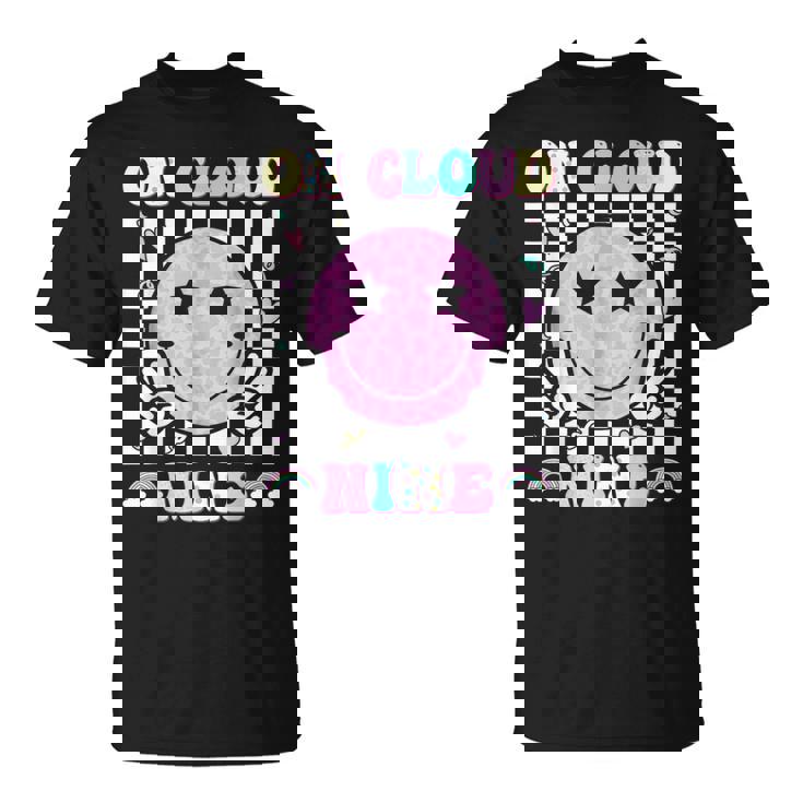 Groovy On Cloud Nine Bday 9Th Birthday Girl 9 Year Old T-Shirt