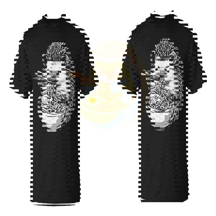 Hedgehog Eating Ramen Japanese Noodles Soup T-Shirt