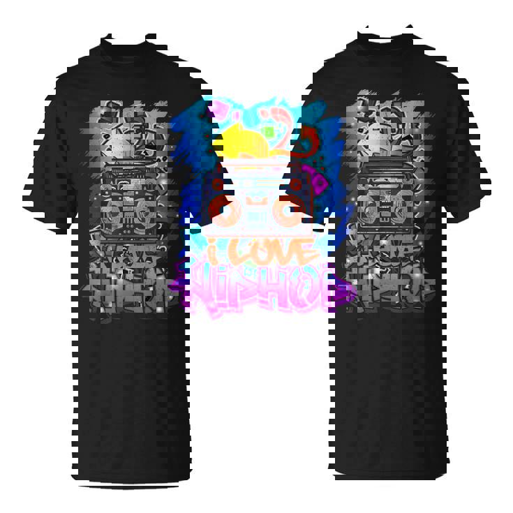 Hiphop Regalo Graffiti Music Para Niños Y Niñas Estilo Libre Camiseta unisex