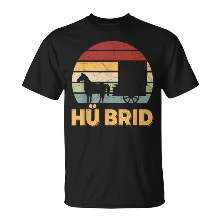 Hü Brid Horse Carriage Hybrid Coachman Riding Word Game T-Shirt