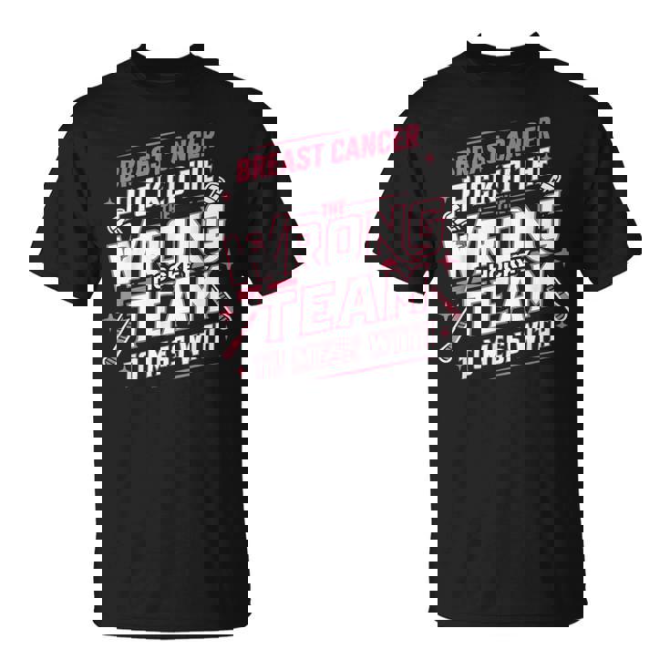 Ice Hockey Breast Cancer Awareness Month Pink Ribbon T-Shirt